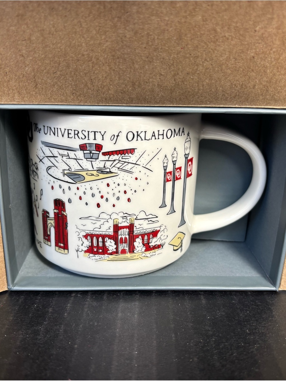 Starbucks University of Oklahoma White and Red Campus Mug